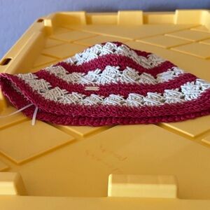 Steve Madden Red and Cream Crochet Fabric